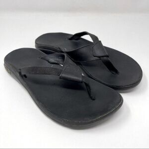 Chaco womans thong sandals black leather W8